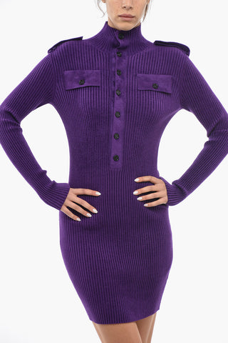 Ribbed Chenille Dress with Utility Pockets