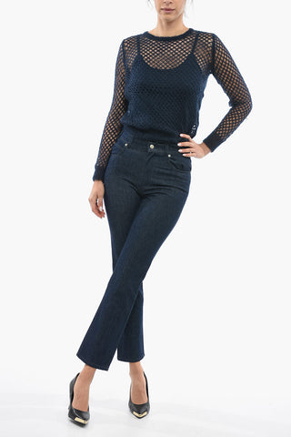 Solid Color Regular Fit Jeans With Logo-Button 19cm