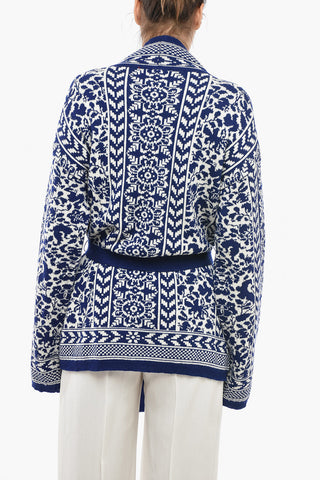 mythical motifs Wool COZY Cardigan with Belt