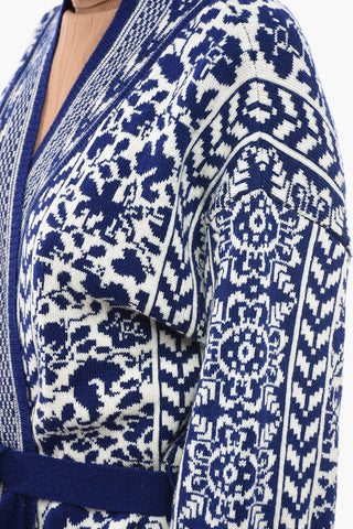 mythical motifs Wool COZY Cardigan with Belt