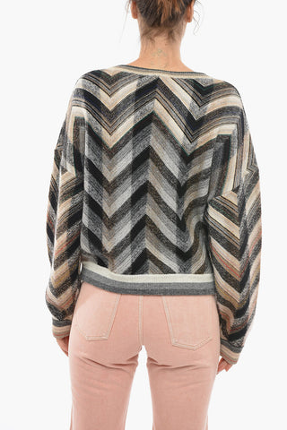 Maglia in Lana con Motivo Herringbone