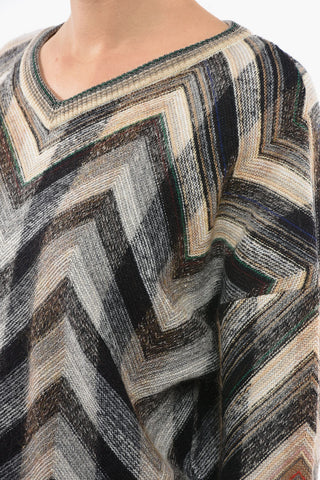 Maglia in Lana con Motivo Herringbone