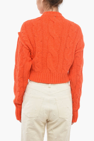 Maglione Crop Lavorato a Trecce