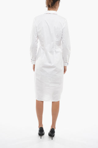 PS Standard Collar Cotton Blend Midi Shirt Dress