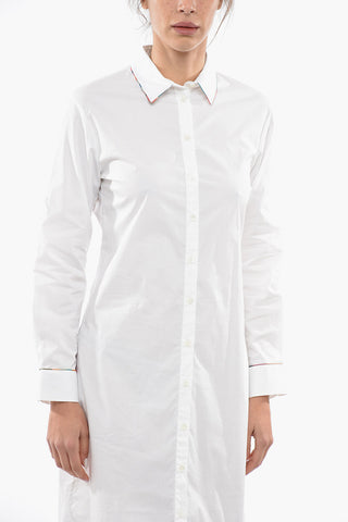PS Standard Collar Cotton Blend Midi Shirt Dress