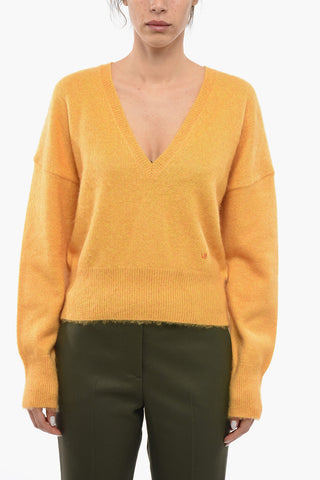 Wool Blend V-neck Pullover