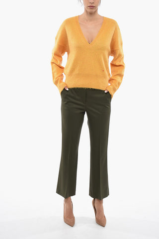 Wool Blend V-neck Pullover
