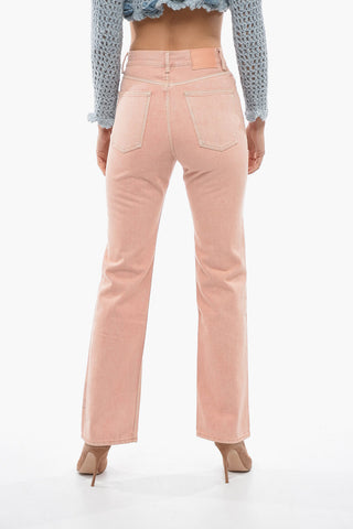 High Waisted Regular Fit 5 Pockets Denim Pants