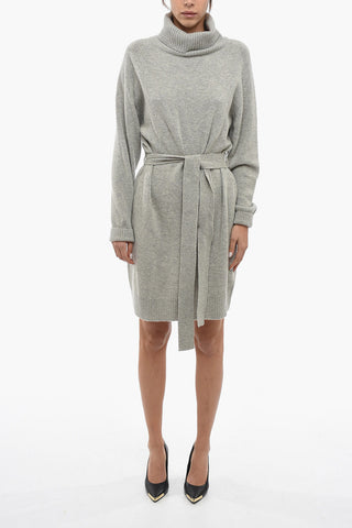 Knitted KAMELA ANN Dress with Belt and Rib Details