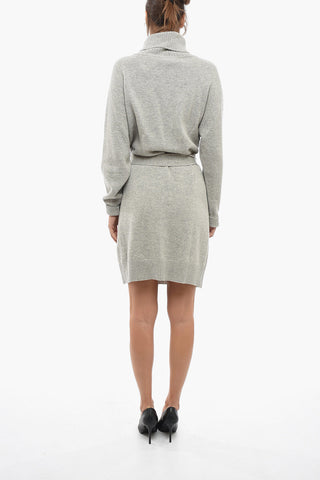 Knitted KAMELA ANN Dress with Belt and Rib Details