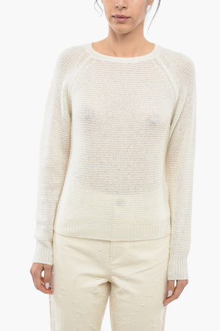 Maglia Girocollo in Misto Cashmere e Seta