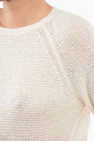 Maglia Girocollo in Misto Cashmere e Seta