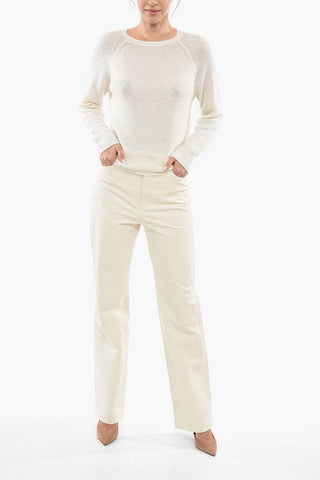Maglia Girocollo in Misto Cashmere e Seta