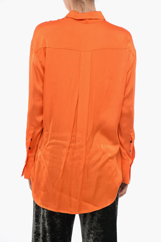 Satin JENKA Oversized Shirt with Side Slit