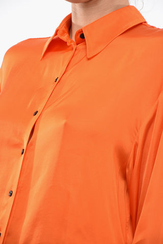 Satin JENKA Oversized Shirt with Side Slit