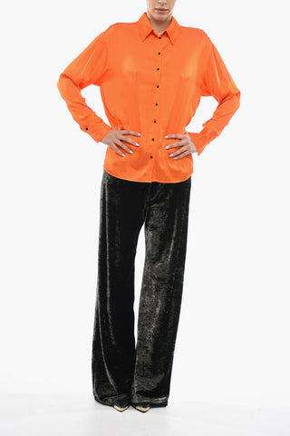 Satin JENKA Oversized Shirt with Side Slit