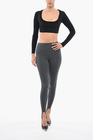 Viscose Blend Cropped Top with Scoop Nekcline