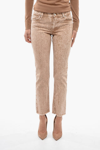 Raw Cut Bottom MARBLE DYED Regular Fit Jeans