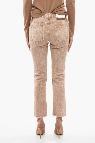 Raw Cut Bottom MARBLE DYED Regular Fit Jeans