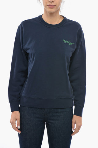 PARIS Brushed Cotton Crew-neck Sweatshirt with Back Print