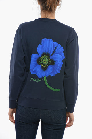 PARIS Brushed Cotton Crew-neck Sweatshirt with Back Print