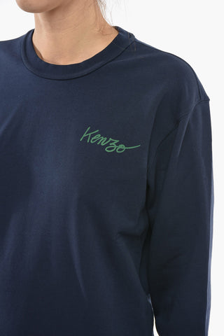 PARIS Brushed Cotton Crew-neck Sweatshirt with Back Print
