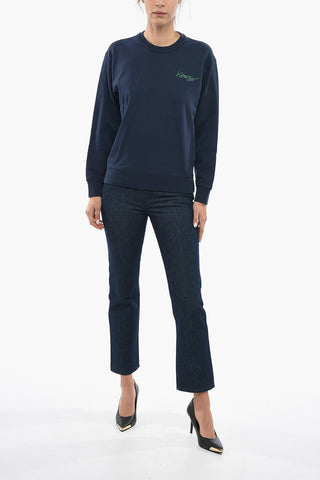 PARIS Brushed Cotton Crew-neck Sweatshirt with Back Print
