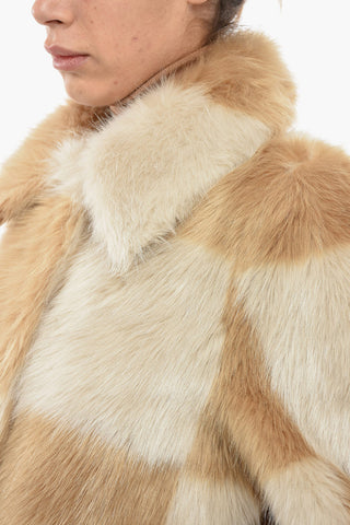 Check Patterned NANI Eco-fur Coat