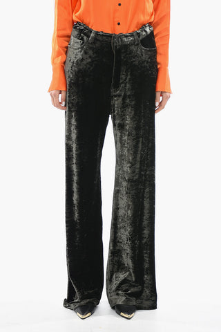UNISEX Baggy Crushed Stretch Velour Pants