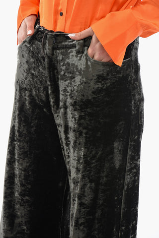 UNISEX Baggy Crushed Stretch Velour Pants