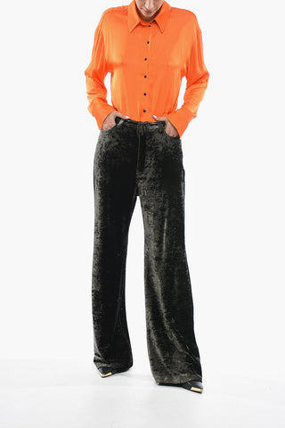 UNISEX Baggy Crushed Stretch Velour Pants