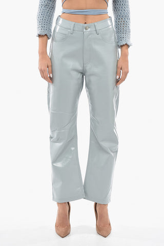 Patent Faux Leather Pants with 5 Pockets