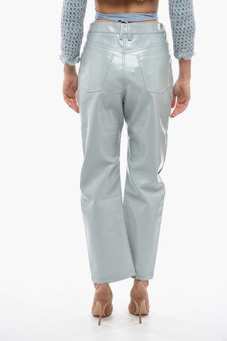 Patent Faux Leather Pants with 5 Pockets