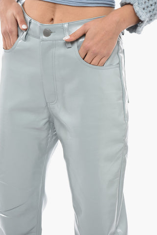Patent Faux Leather Pants with 5 Pockets