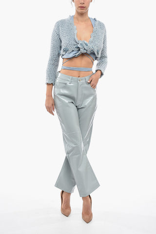 Patent Faux Leather Pants with 5 Pockets