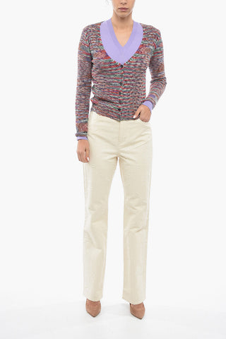Cardgigan In Misto Cashmere Con Scollo A V