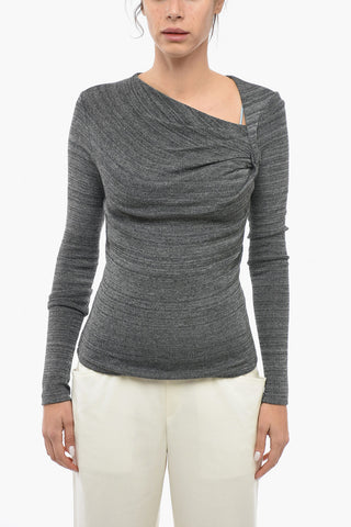Maglione Melangiato Con Drappeggio