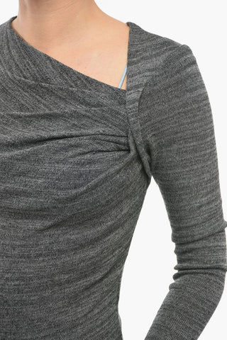 Maglione Melangiato Con Drappeggio