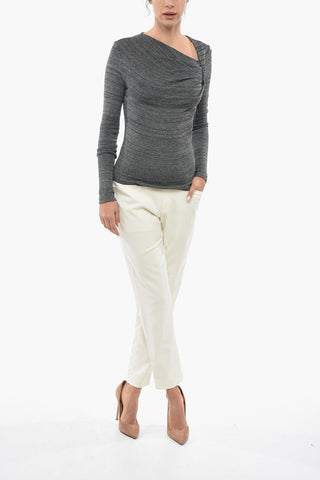 Maglione Melangiato Con Drappeggio