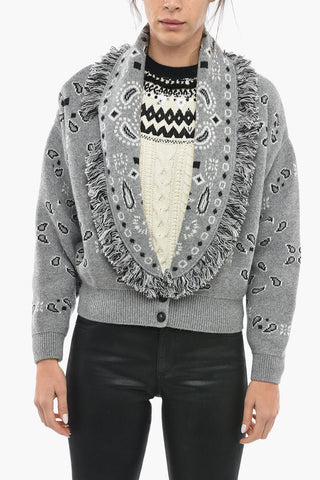 Cardigan Bandana Cropped In Lana