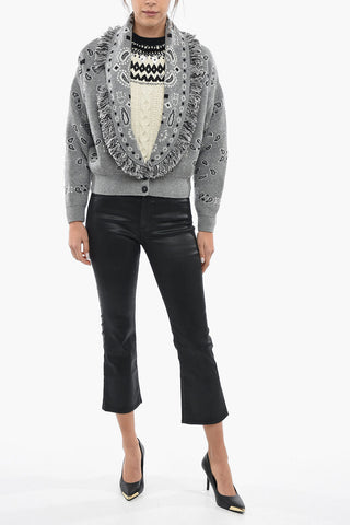 Cardigan Bandana Cropped In Lana