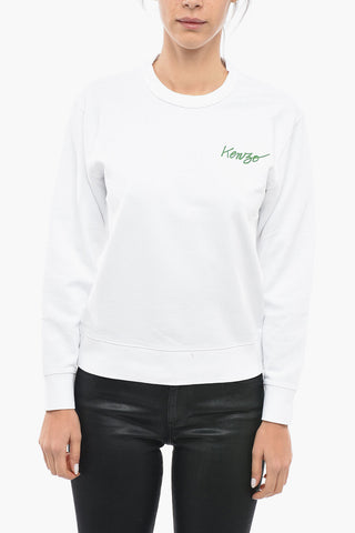 PARIS Brushed Cotton Crew-neck Sweatshirt with Back Print
