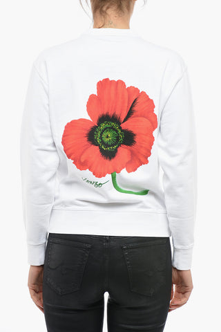 PARIS Brushed Cotton Crew-neck Sweatshirt with Back Print