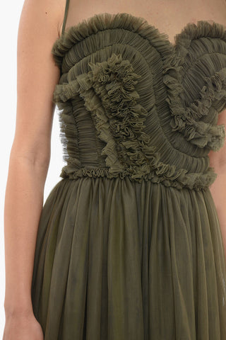 Tulle Maxi Dress With Ruches