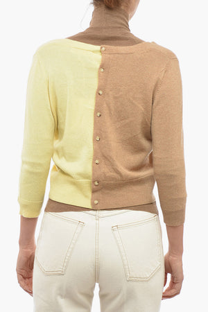 Cardigan in Cashmere con Dettaglio Intercambiabile