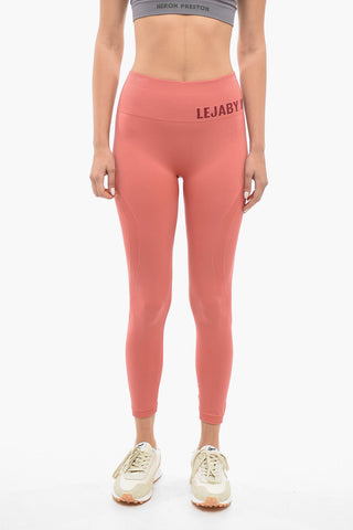 Leggings A Vita Alta Con Stampa Logo