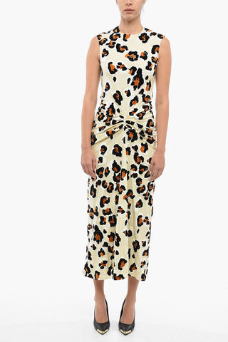 Abito Sheath con Dettaglio Floccato e Arricciatura