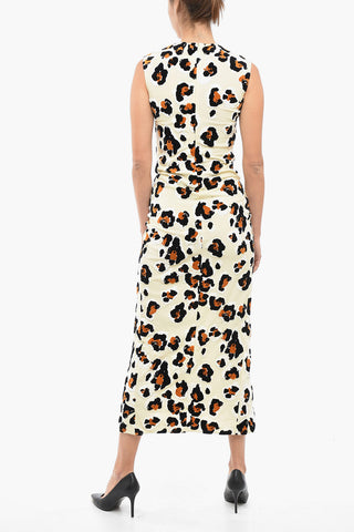Abito Sheath con Dettaglio Floccato e Arricciatura