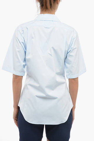 Camicia A Maniche Corte In Cotone Con Taschino