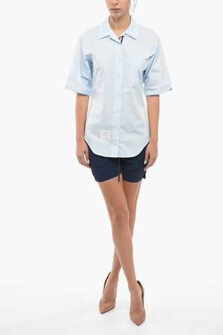 Camicia A Maniche Corte In Cotone Con Taschino